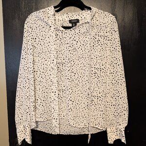 White and Black polka-dot blouse
